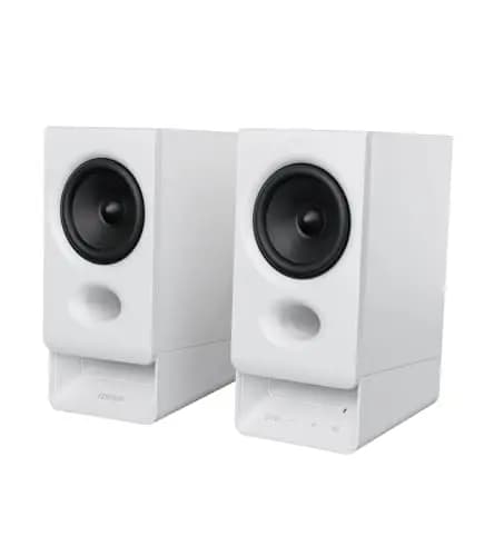 Edifier R20BT Altavoces PC USB, Controladores Full-Range 2.75'', Bluetooth 6.0, Controles táctiles, Entrada AUX, Jack Auriculares, luz Ambiental y perfiles de Sonido Personalizables por App - Blanco
