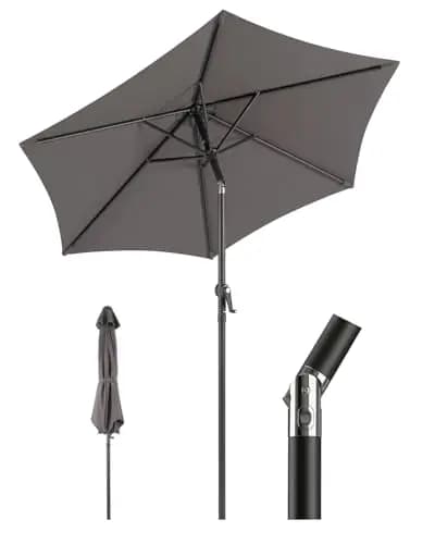 Sekey® sombrilla Parasol para terraza jardín Playa Piscina Patio diámetro 270 cm Protector Solar UV50+