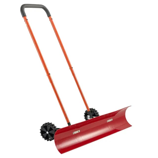VEVOR Pala Quitanieves de 96 cm con Ruedas, Hoja Angular Bidireccional y Mango Ajustable de 90°, Pala de Plástico para Invierno, Herramienta Portátil para Quitar Nieve en Carreteras y Jardines