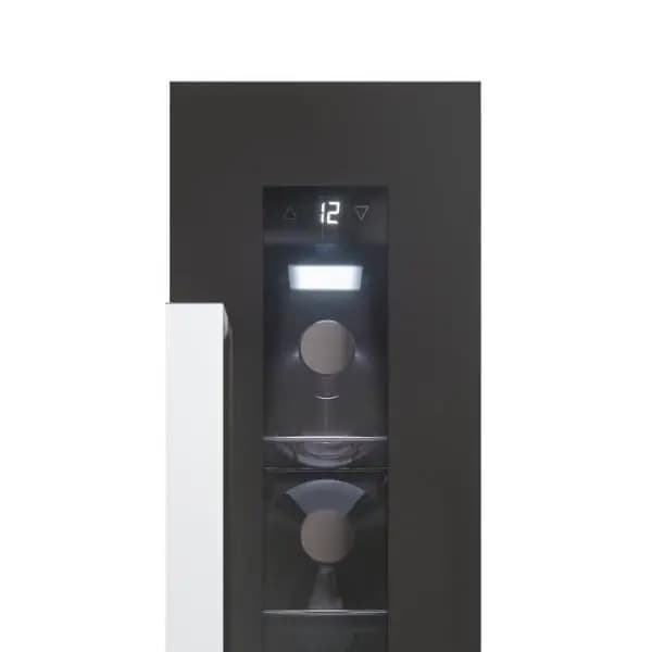 CANDY DiVino CCVB 15/1, Vinoteca Integrable Estrecha, 20L, 7 Botellas, Puerta Reversible, 6 Baldas, Tratamiento Anti-UV, Compresor Antivibraciones, LED, Temperatura 5º a 18º, 39DB, Clase C, Negro