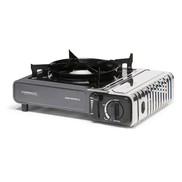 Campingaz Camp’Bistro 3 Gas Stove | Hornillo Portátil y Compacto para Camping y Picnic – 1 Quemador | 2200 W, Negro