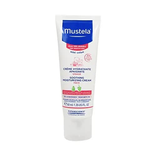 Mustela Crema Facial Calmante Perseosa de Aguacate BIO, Rostro, Bebés, Toda la Familia - Hidratante Suave de Uso Diario Ideal para Pieles Hipersensibles, 97% Ingredientes de Origen Natural (40ml)