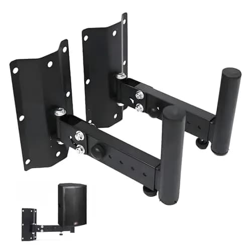 Soporte De Pared para Altavoz De Metal, 2PCS Cajas De Altavoz Soporte De Pared Soporte Ajustable Soporte para Altavoz para Montaje En Pared para Altavoces Universales De hasta 35 kg Negro