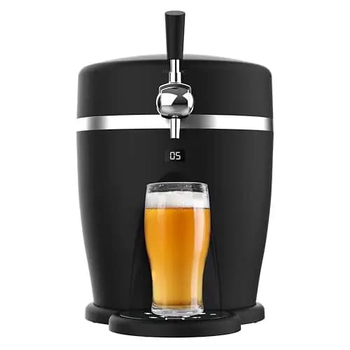 Cecotec Dispensador - Tirador de Cerveza - BeerFlow 5000-60W, Mantiene la Temperatura, Compatible Barriles Presurizados 5L - Tipo DraughtKeg de Heineken, Asa, Bandeja y Pies Antideslizantes
