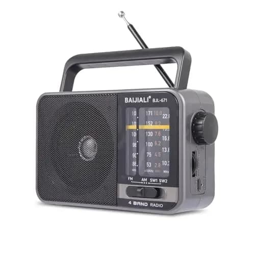 Radio Portátil Am/FM Recargable por USB-C, Altavoz Potente - Pequeña Radio de Emergencia para Interior, Exterior, Viajes y Tormentas (Modelo BJL-671)