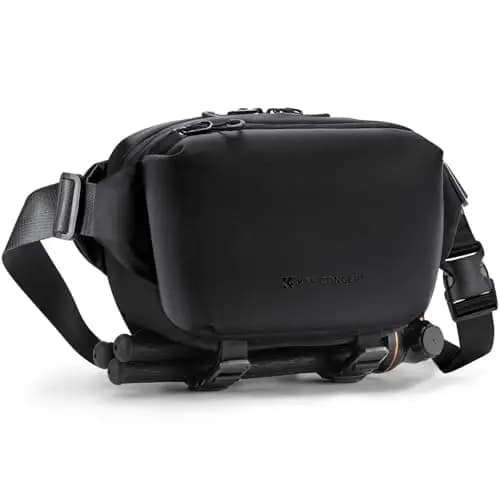 K&F CONCEPT Bolso Bandolera para cámara de Fotos, Impermeable Mochila fotográfica pequeña Casual Bolsa cámara Compatible con cámara SLR DSLR, Negro, Tamaño S