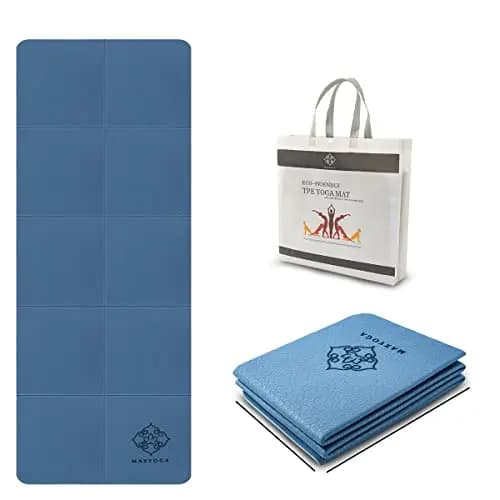Esterilla Doblable para Yoga Colchoneta Yoga Mat Antideslizante y Ligera de Material Ecológico TPE. Tamaño Ideal 183cm x 61cm x 6mm. (Azul) – Imagen 1