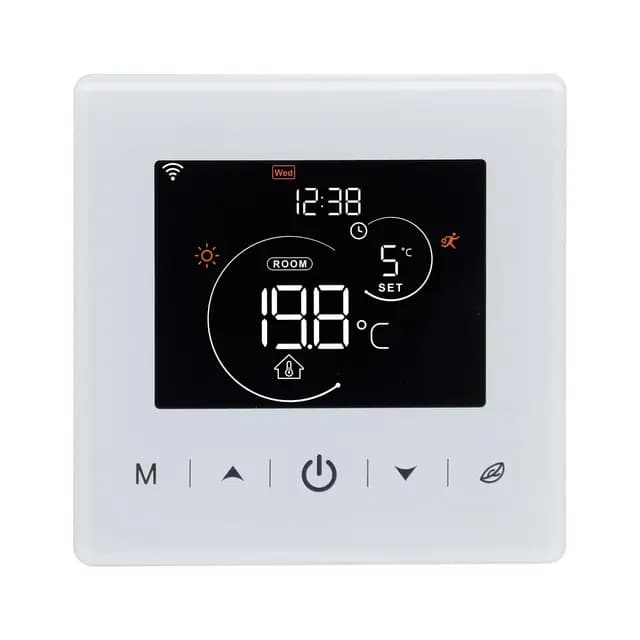 Termostato WiFi a batería calefaccion la Caldera.Termostatos de línea pasivos con Aplicaciones Tuya o Smart. 2 Hilo termostato de Digital programable controlable por Voz.Termostato Pila 3A R9V