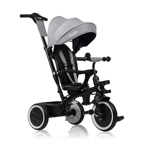 LIONELO Berry Triciclo Multifuncional de Paseo Silla de Paseo de 9 Meses a 5 años a 25 kg Ruedas Grandes de PU, Triciclo Asiento Giratorio 360° Montaje sin Herramientas