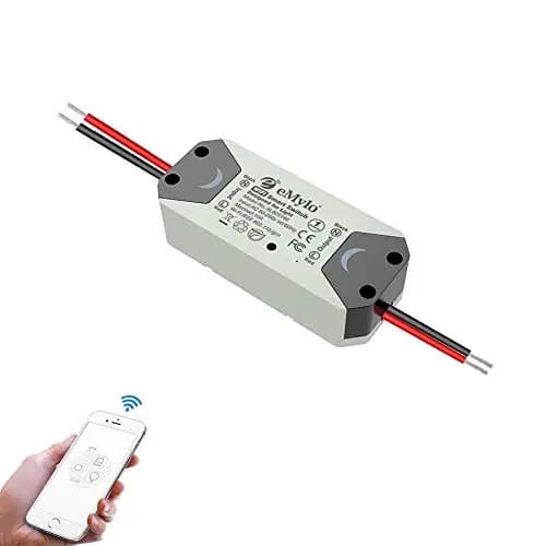 eMylo Interruptor WiFi inteligente Interruptor de iluminación universal Smart Home DIY Módulo de relé inalámbrico Control remoto Temporizador Control de voz con Alexa, Google Home vía Android IOS 1PC