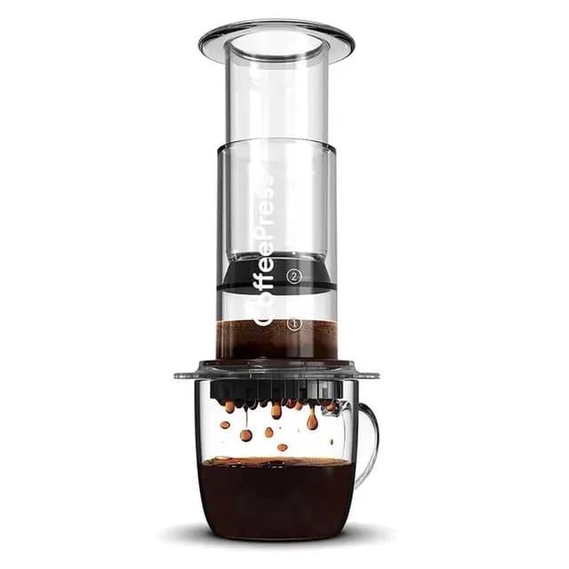 Cafetera y máquina de café espresso, prensa manual de café de 1 a 3 tazas por prensado (transparente) – Imagen 1