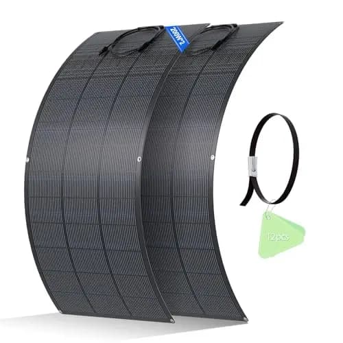 ECO-WORTHY Placa solar flexible 400 W, material ETFE, 18 BB, monocélula, 25% de alta conversión para balcón, RV, caravana, barco, techo, camping, casa, yate, superficies irregulares