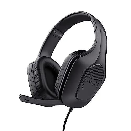 GXTrust 418 Rayne Cascos Gaming Ligeros para PC Xbox PS4 PS5 Switch Mobile, Drivers de 50 mm, Conexión 3.5 mm, Micrófono Plegable, Auriculares con Cable 2m Over-Ear, Negro