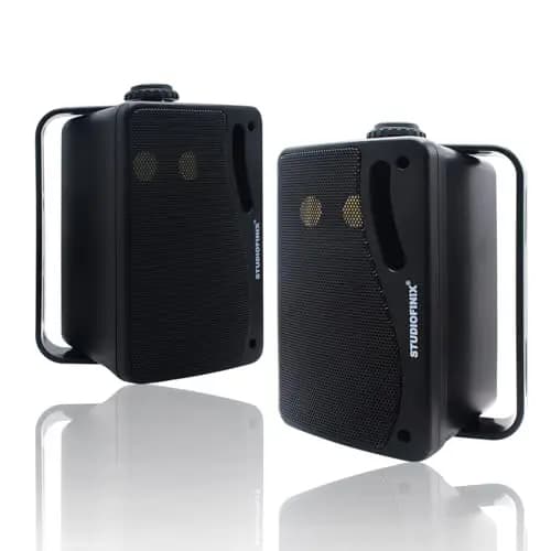 STUDIOFINIX Altavoces Bluetooth con Cable para Exteriores de 3.5 Pulgadas, Impermeables, 3 vías de 200 W, Altavoces de Montaje en Pared, Uso Patio, Cubierta, Interior y Exterior