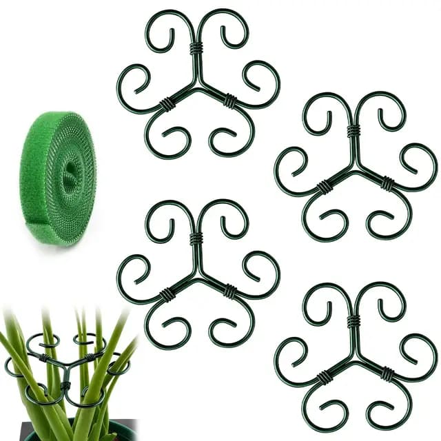 Set de 4 tutores para Plantas de Metal – Soporte Plantas Resistente para Flores, Rosas y Tomates – Tutor Monstera para Monstera y Plantas trepadoras – Apto Interior y Exterior con Clips
