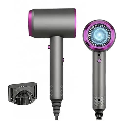 Secador de Pelo Profesional Iónico, Secado Rápido, 3 Niveles de Temperatura, Botón de Aire Frío, Incluye Concentrador, Secador de Cabello para Salón, Viaje y Casa