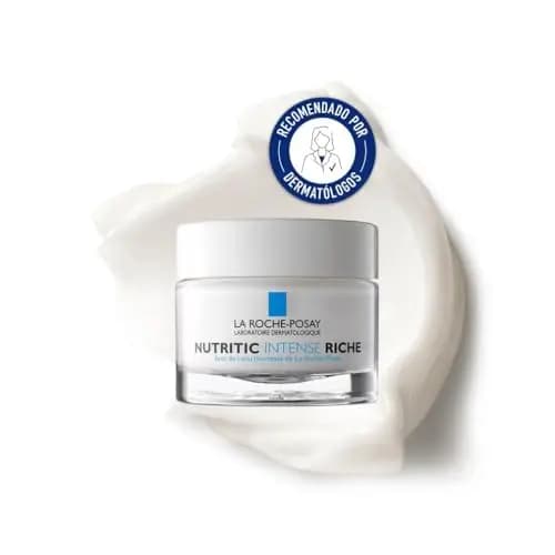 La Roche Posay, Nutritic Intense Rica, Crema Hidratante Reconstituyente, Calma y Nutre la Piel, Textura Rica, Hipoalergénica, Para Pieles Secas a Muy Secas, 50 ml