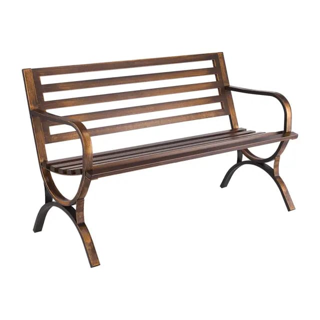 VEVOR Banco de Jardín Metal 3 Plazas 127 cm Bronce Antiguo