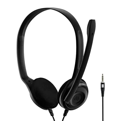 EPOS PC5 Chat Auriculares Cableados para PC - Cascos On-Ear Ligeros, Micrófono con Cancelación de Ruido, Jack 3,5mm para Compatibilidad Universal, Sonido Comodidad Prolongada, para Oficina y Llamadas