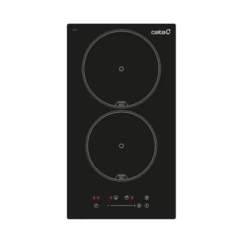 CATA Placa de Inducción ISB 3102 BK 2 Zonas de cocción Control táctil Deslizante con avisador acústico 9 Niveles de Potencia Regulables + Booster Función Temporizador Ancho 29 cm Color Negro