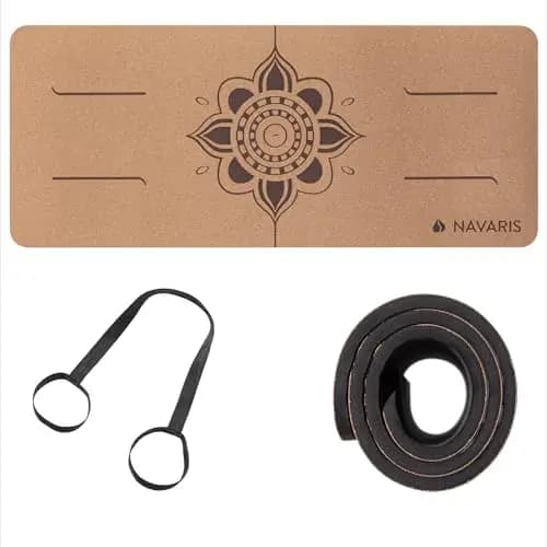 Navaris Esterilla Yoga de Corcho Antideslizante Plegable