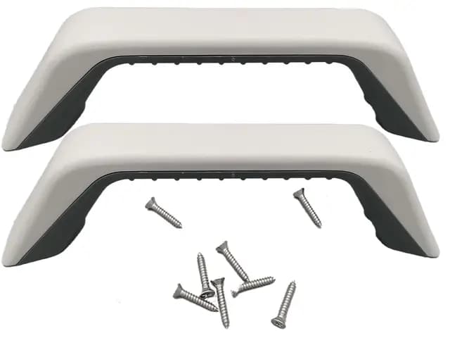 CR-MOESANCO® Kit 2 Asas de Maniobra para Caravana y Remolque | Asidero de Seguridad Termoplástico 22 cm con Protección UV | Manija con Tornillos Inoxidables y Atornillado Invisible | Distancia 180mm