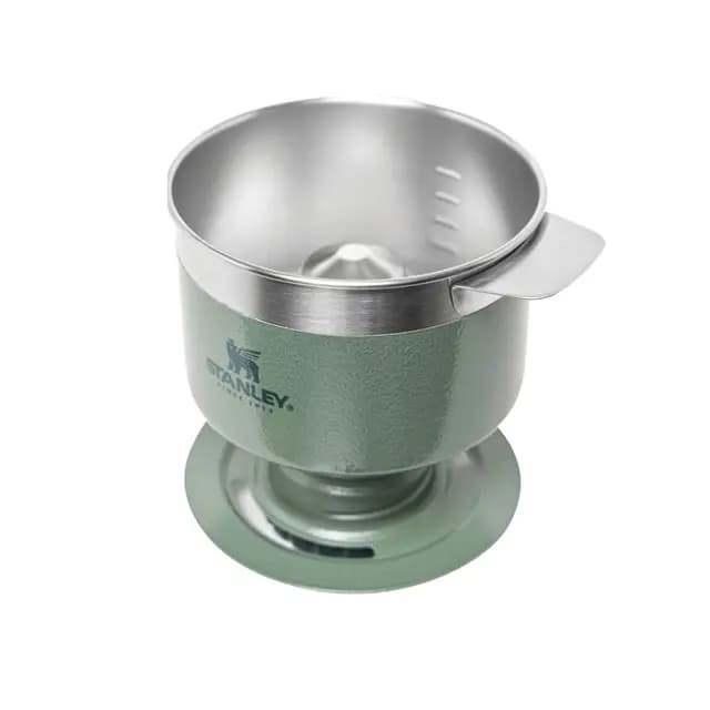 Stanley 1913 Perfect Brew Pour Over Filtro Cafe - 1 a 6 Tazas - Filtro de Café Reutilizable - Mini Cafetera Portátil - Sin BPA - Cafetera de Goteo de Acero Inoxidable - Green
