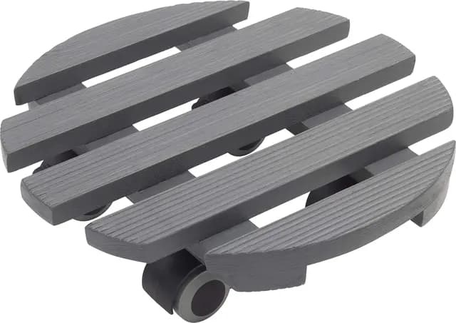 Metafranc 825240 - Rodillo para Plantas (diámetro de 300 mm, Capacidad de Carga de 60 kg, Placa de Pino estriada, Ruedas TPE con 2 Cierres, Ruedas de TPE con 2 Cierres), Color Gris