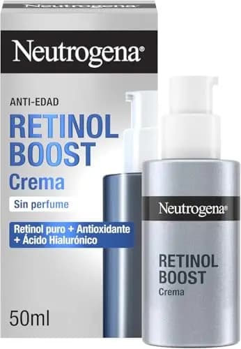 Neutrogena Retinol Boost Crema antiedad (50 ml), tratamiento facial con Retinol puro y Ácido Hialurónico, crema antiarrugas que combate los signos del envejecimiento, sin perfume