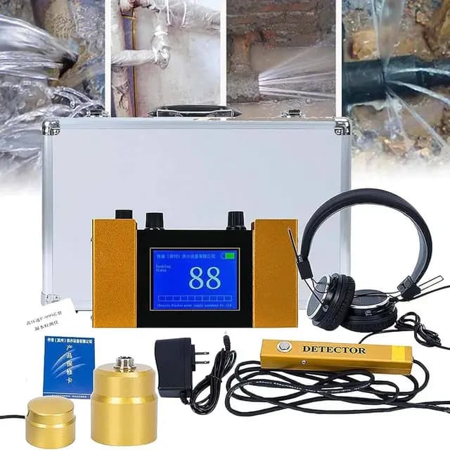 Detector Profesional de Fugas de Agua subterránea - Sensor de geófono de Fugas de Agua, Sensor de Fugas de Agua preciso y confiable para tuberías - Profundidad de detección de 3 Metros