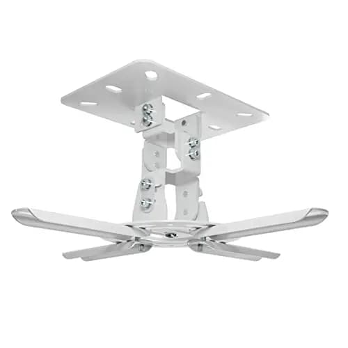 XINLEI Soporte Proyector Techo, Inclinable +-15° Rotación de 360° hasta 13.6kg/30lbs, Soporte Proyector Pared (Blanco) - PR14W