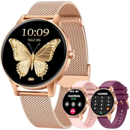 Reloj Inteligente Mujer Smartwatch con Llamada：1.27" TFT Smart Watch 280mAh Bluetooth IP68 Impermeable con Frecuencia Cardíaca SpO2 Sangre Presión Arterial Monitor Sueño 110+Deportivo para Android iOS