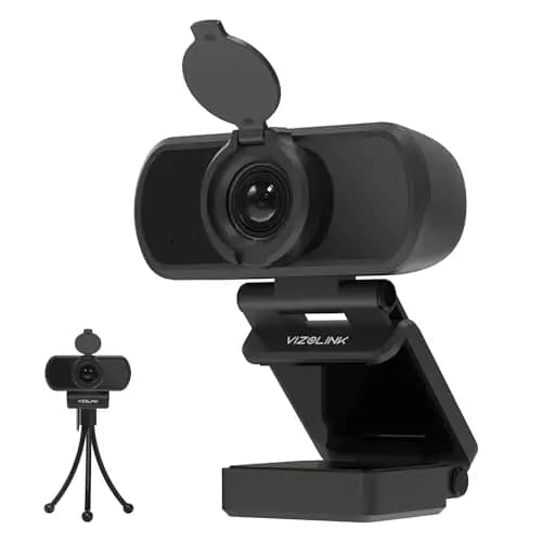N51A Webcam Full HD 2.5k 30FPS Webcam PC con 2 Micrófono 110°Ángulo de Visión Corrección de Iluminación para Windows MacOS Linux Soporta Youtube Streaming Video Calling Zoom Videoconferencia