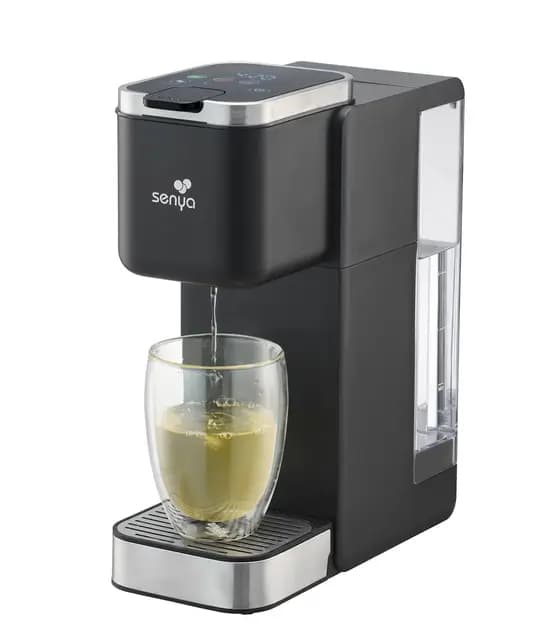 SENYA Tea Time Pro Tetera - Pantalla táctil con 3 tipos de tés y 3 volúmenes - Tetera eléctrica para infusión perfecta para té a granel o bolsita, depósito de 1,2 L, descalcificación automática de