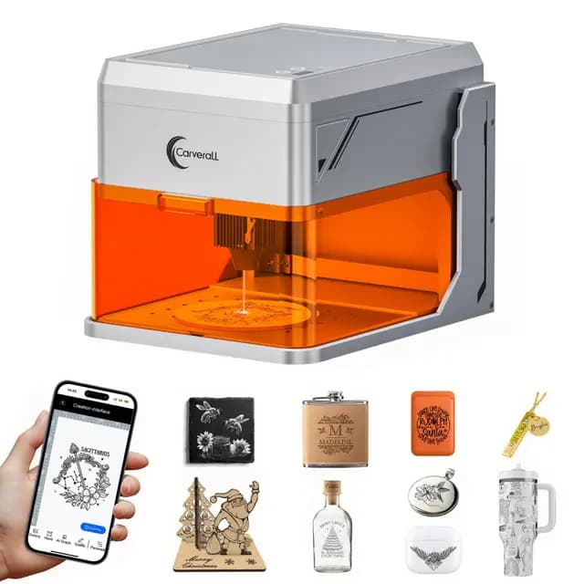 A1 PRO 5W Grabadora Láser Clase 1, Máquina de Grabado Cerrada con Cámara HD, WiFi y Software con IA, Precisión de 0,01 mm, Portátil para Madera, Cuero, Metal y Vidrio