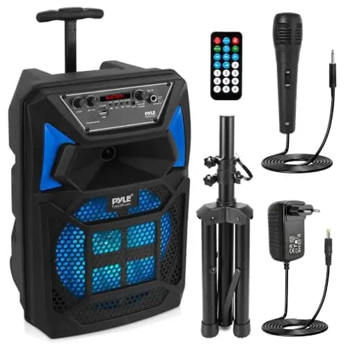 Pyle PPHP82SM Altavoz PA Bluetooth Portátil con Micrófono – Imagen 1