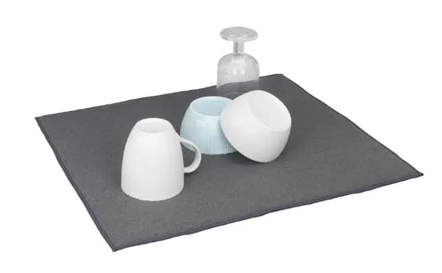 WENKO Esterilla de drenaje de microfibra Miko gris 47 x 40 cm - Esterilla de secado, esterilla de fregadero para vajilla, Poliéster, 40 x 47 cm, Gris