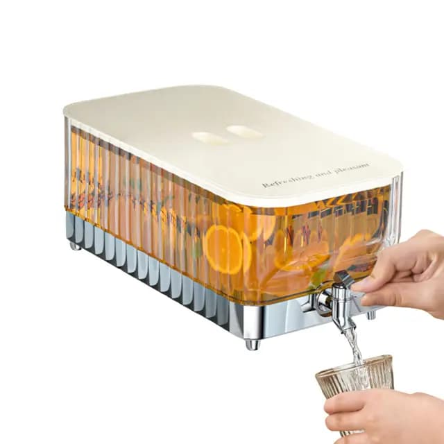𝗗𝗶𝘀𝗽𝗲𝗻𝘀𝗮𝗱𝗼𝗿 𝗱𝗲 𝗕𝗲𝗯𝗶𝗱𝗮𝘀 con Grifo con Capacidad de 5,3L. Jarra de Agua para Nevera con Dispensador. Recipiente de Bebidas para Frigorífico. Dispensador de Agua con Grifo