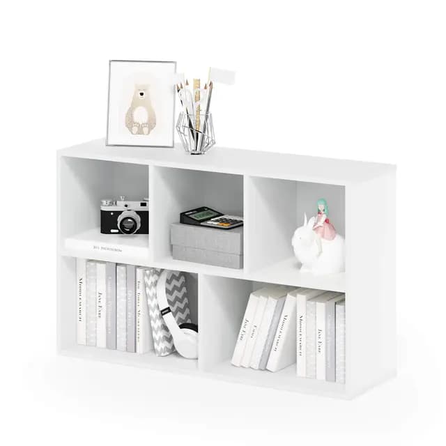 Furinno Luder Estantería Abierta Librería de 5 Cubos, Blanco
