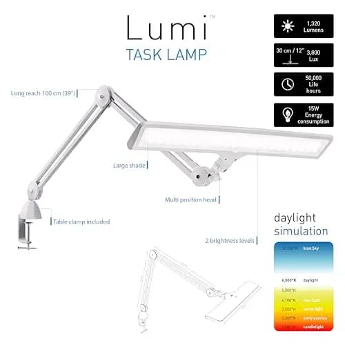 daylight lumi lámpara de escritorio led