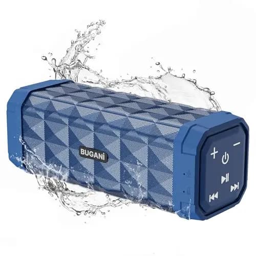 BUGANI Altavoz Bluetooth Portatil 5.4, Altavoz Bluetooth Potente 30W, Altavoces Pequeño, Doble Graves Speaker, 30H Reproducción, IPX5 Impermeable, TWS Emparejamiento, para Exteriores, Fiestas (Azul)