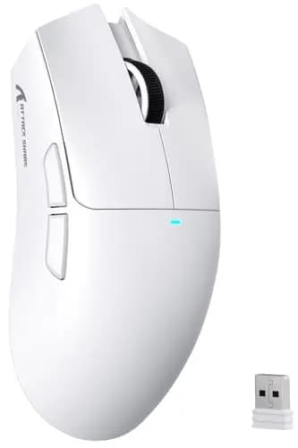 ATTACK SHARK X11SE Ratón Inalámbrico para Juegos, 63g Superligero, con Sensor PixArt PAW3311, 22000DPI, Trimodo Bluetooth/2,4GHz/con Cable, 1000Hz, Batería de 300 mAh, para PC/Mac (Blanco)