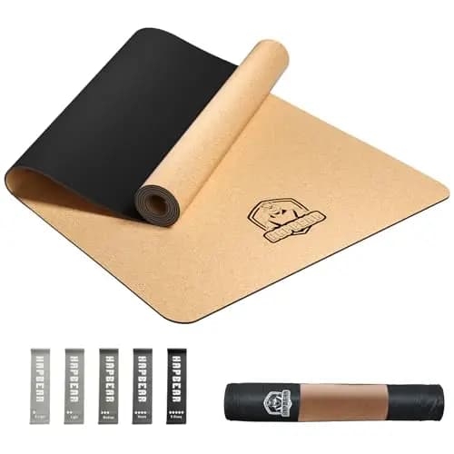 HAPBEAR Esterilla Yoga Grande 183X92cm/183x116cmX6mm, Duradera, Ecológica, Esterilla de Ejercicio Gruesa y Ancha para Entrenamientos en Casa, Yoga, Pilates, Estiramientos, Meditación – Imagen 1