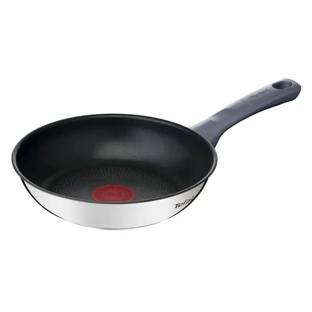 Tefal Daily Cook - Sartén de 20 cm, Apto inducción, antiadherente, revestimiento titanio, Thermo-signal, apto lavavajillas y horno, acero inoxidable