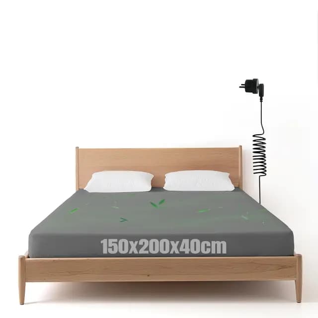 Esterilla de Tierra, Sábana de Tierra, Alfombrilla conductiva con Cable de Tierra UE, 90% Algodón Orgánico + 10% Fibra de Plata Pura, Sábana Bajera Conductora para un Mejor Sueño (150x200cm)