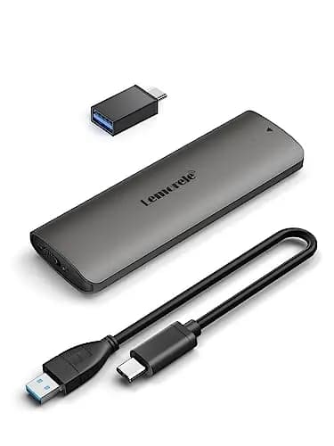 Lemorele M.2 NVMe Carcasa USB 3.1 de Disco Duro, Tool-Free Caja SSD de Disco Duro a M Key/B&M Key, Adaptador M.2 NVMe USB C 3.1 Gen2 (10 Gbps) Soporta 2230/2242/2260/2280