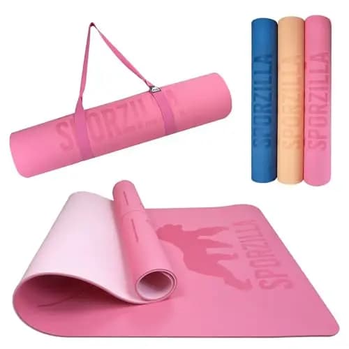 Esterilla Premium de Fitness y Yoga, extra ancha de 80 cm, grosor de 8 mm, antideslizante y atóxica, con líneas guía