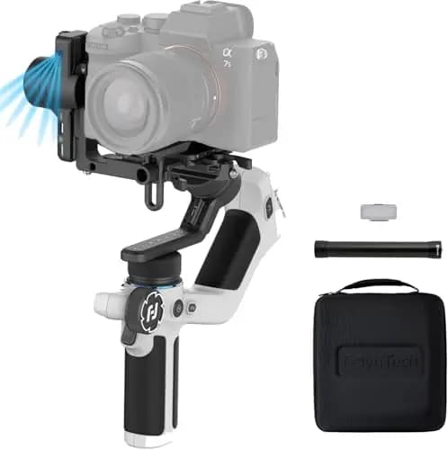 Feiyu SCORP Mini 2 Kit [Oficial] Estabilizador Todo en 1 para cámaras sin Espejo/GoPro/Smartphones, cardán de Mano de 3 Ejes con Bolsa de Transporte, luz Selfie y Barra de extensión – Imagen 1