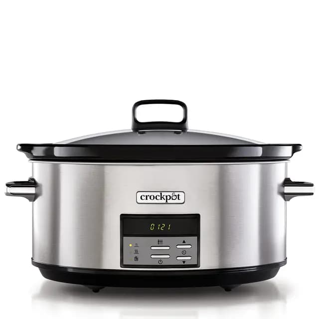 Crockpot Olla de Cocción Lenta Digital 7,5 L (Más de 10 Personas) | Con Recipiente Apto para el Horno | Apta para Lavavajillas | Acero Inoxidable [CSC063X]