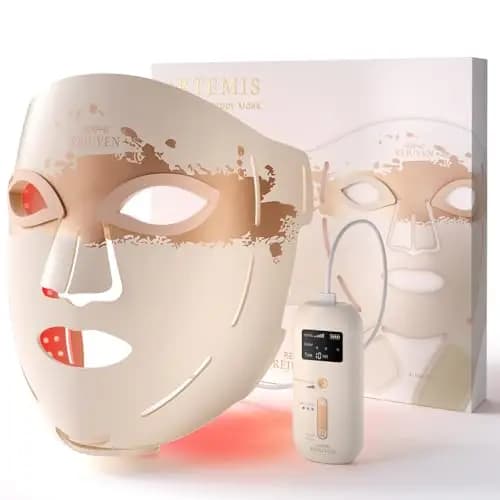 Mascarilla facial suave con luz LED RENPHO, mascarilla facial de silicona, 324 LED de cobertura facial completa y 3 modos de luz, mamás y esposas, para mujeres recargable para viajes 2026